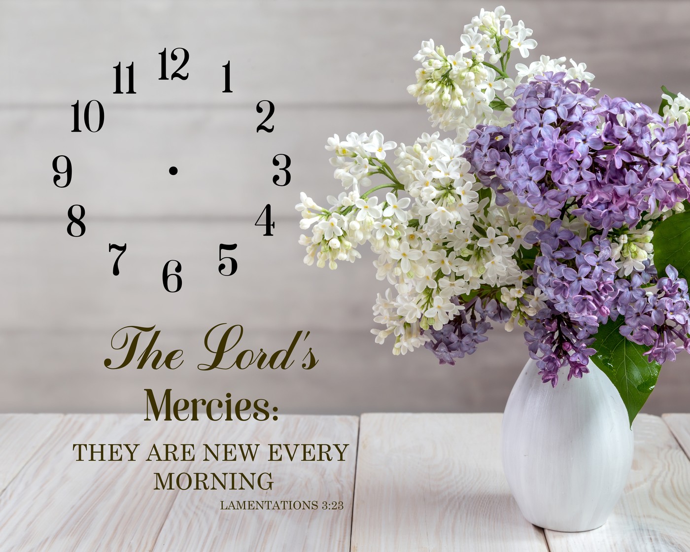 A Timeless Harmonies musical clock face, Lamentations 3:23